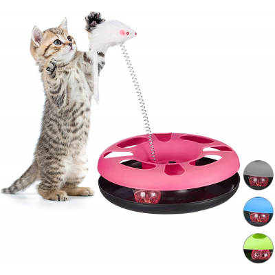 Low Price Plastic Cat Tower Toys Tracks Interactive Ball Toy Cat Carousel For Cat Play Fun